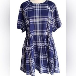 Hill House Navy Blue Plaid Dress